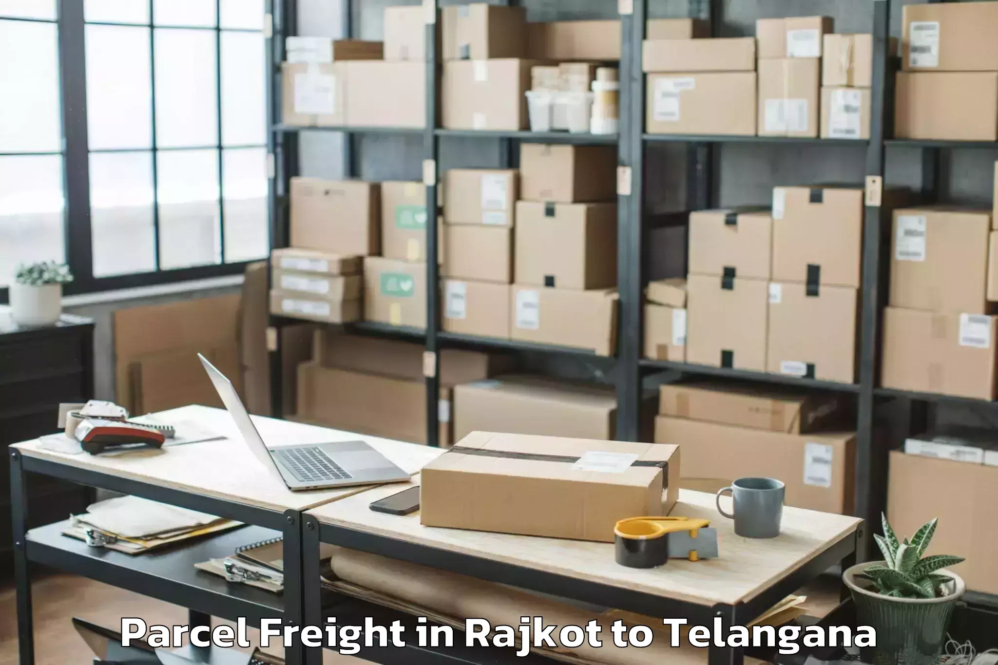 Quality Rajkot to Timmapur Lmd Colony Parcel Freight